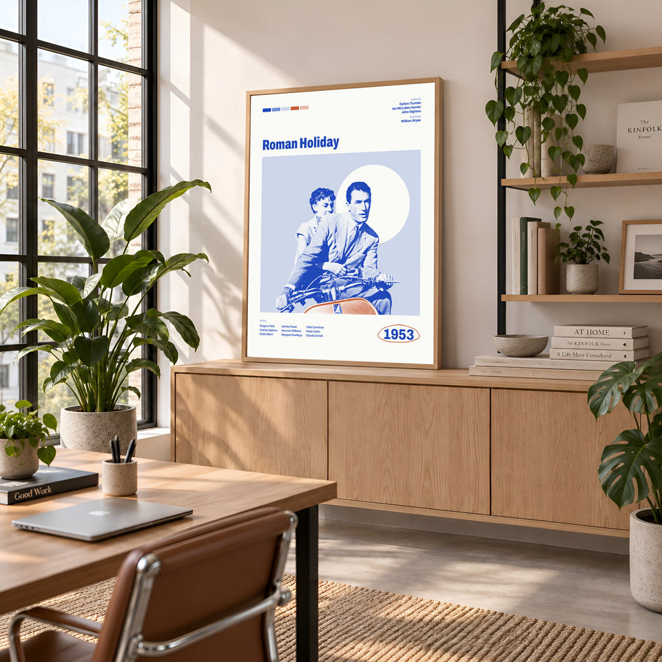 Roman Holiday Movie Poster Canvas Print, Minimalist Classic Film Art, 1953 Movie Wall Art, Canvas Poster Gift for Movie Lovers, Home Decor