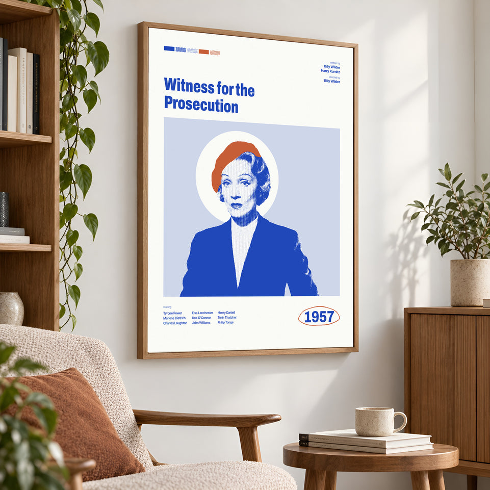Witness for the Prosecution Canvas Print, 1957 Movie Poster Art, Classic Wall Decor, Unique Gift for Movie Enthusiasts
