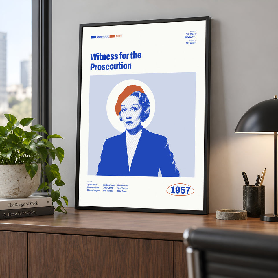 Witness for the Prosecution Canvas Print, 1957 Movie Poster Art, Classic Wall Decor, Unique Gift for Movie Enthusiasts