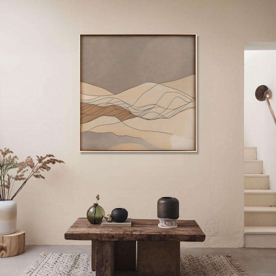 Desert Dunes Abstract Canvas Art for Living Room Decor June Wall Art