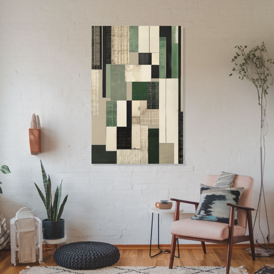 Modern Abstract Geometric Canvas Art June Wall Art