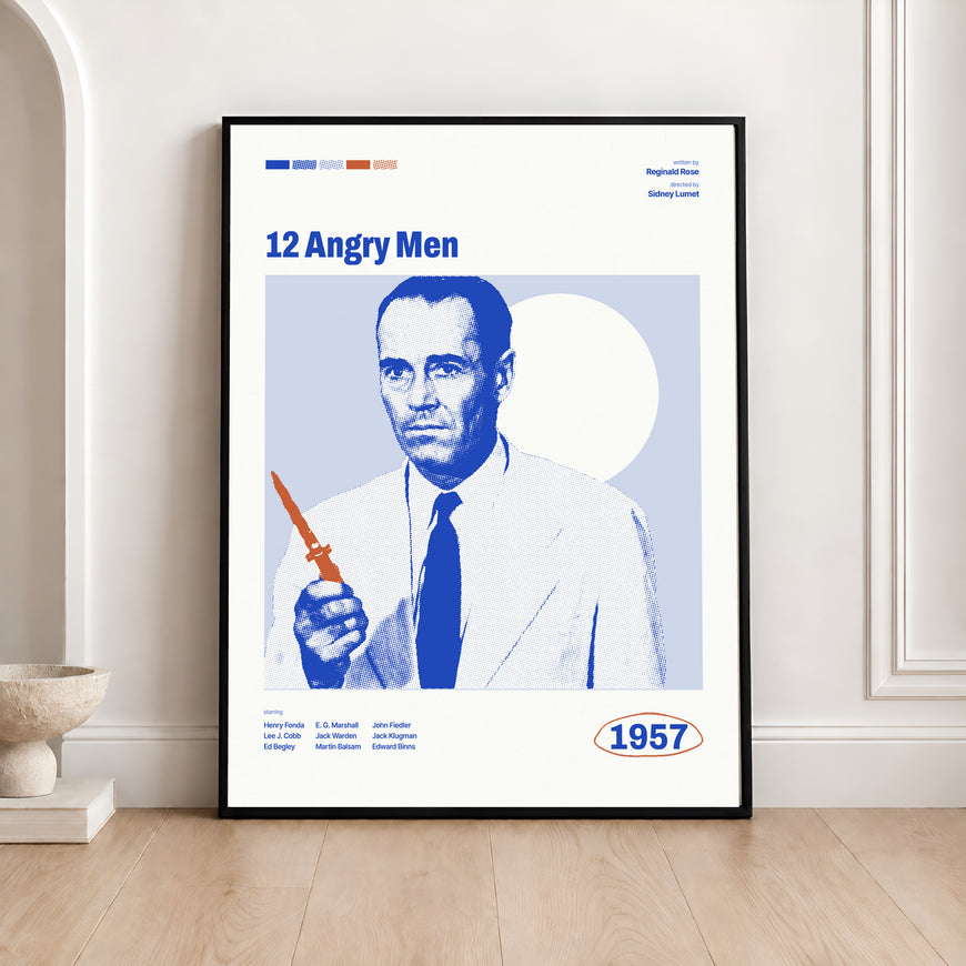 12 Angry Men Movie Poster, Film Canvas Print, Classic Cinema Wall Decor, Unique Gift for Movie Lovers, 1957 Artwork