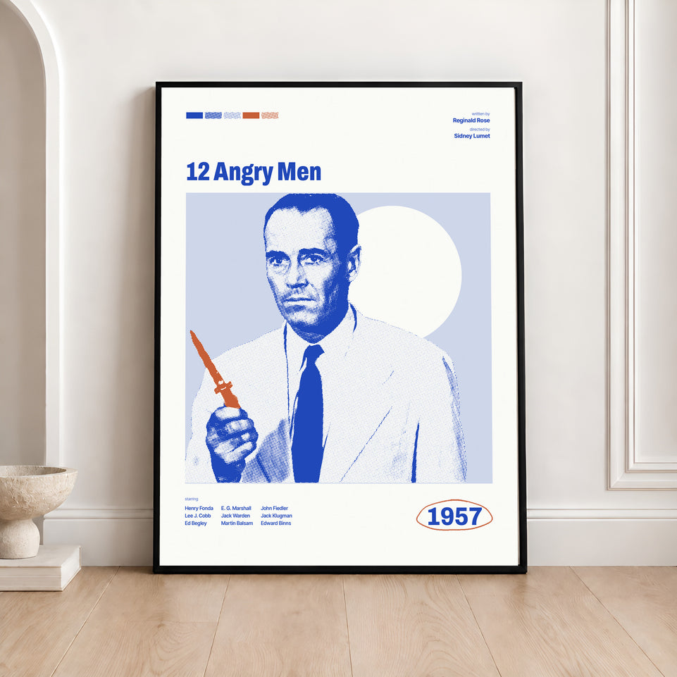 12 Angry Men Movie Poster, Film Canvas Print, Classic Cinema Wall Decor, Unique Gift for Movie Lovers, 1957 Artwork