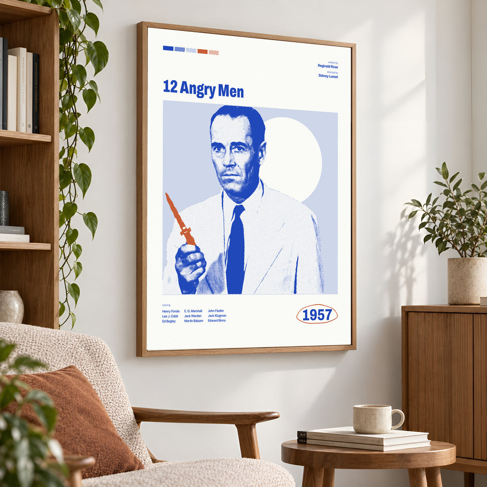 12 Angry Men Movie Poster, Film Canvas Print, Classic Cinema Wall Decor, Unique Gift for Movie Lovers, 1957 Artwork