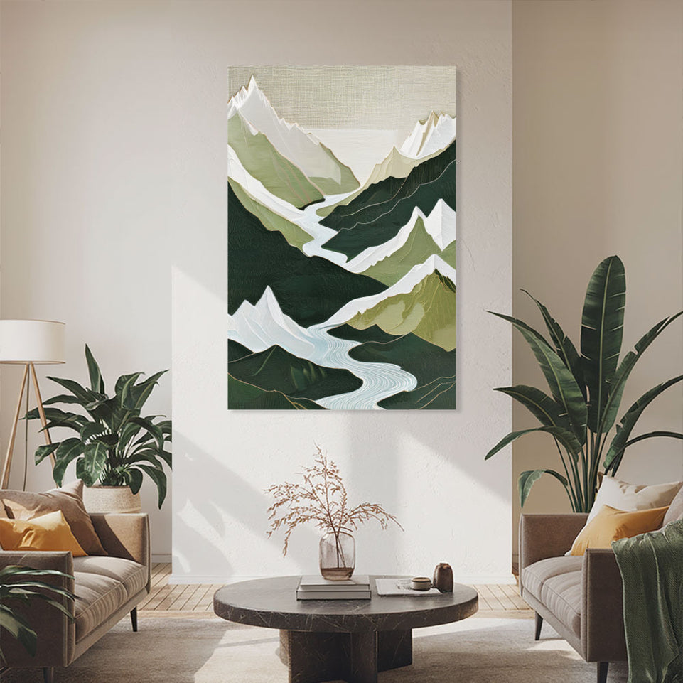 Mountain Majesty  Modern Abstract Landscape Art  Perfect for Home Decor and Wall Art  High-Quality Giclee Print  Ready to Frame June Wall Art