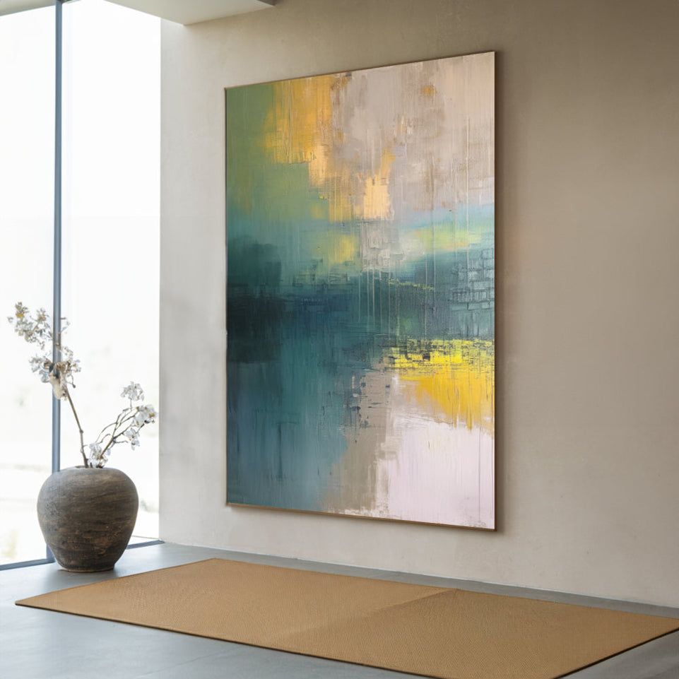 Abstract Reflections I Vibrant Abstract Art for Home Decor June Wall Art