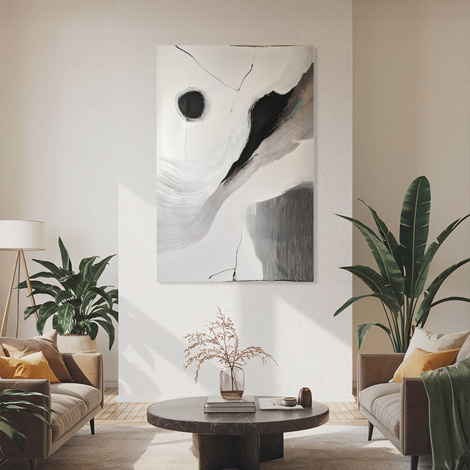Abstract Monochrome Canvas Art I Modern Wall Decor June Wall Art