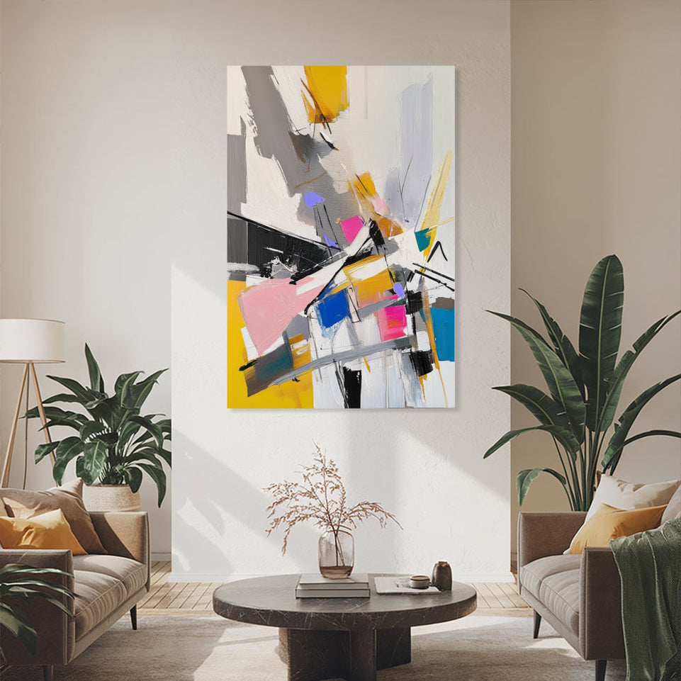 Modern Abstract Art  Colorful Canvas Wall Art June Wall Art