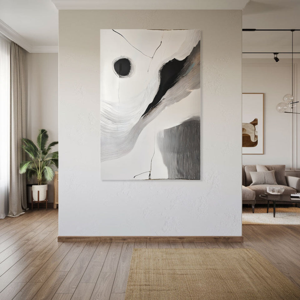 Abstract Monochrome Canvas Art I Modern Wall Decor June Wall Art