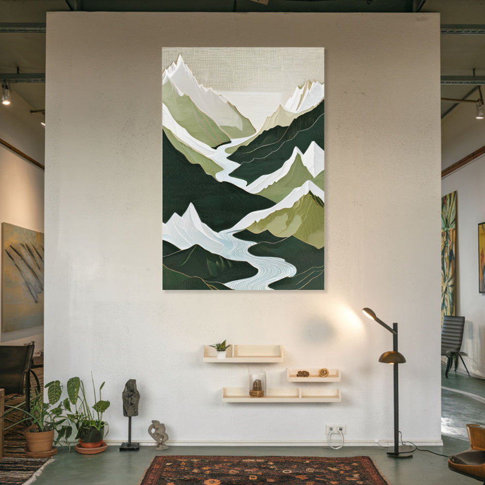 Mountain Majesty  Modern Abstract Landscape Art  Perfect for Home Decor and Wall Art  High-Quality Giclee Print  Ready to Frame June Wall Art