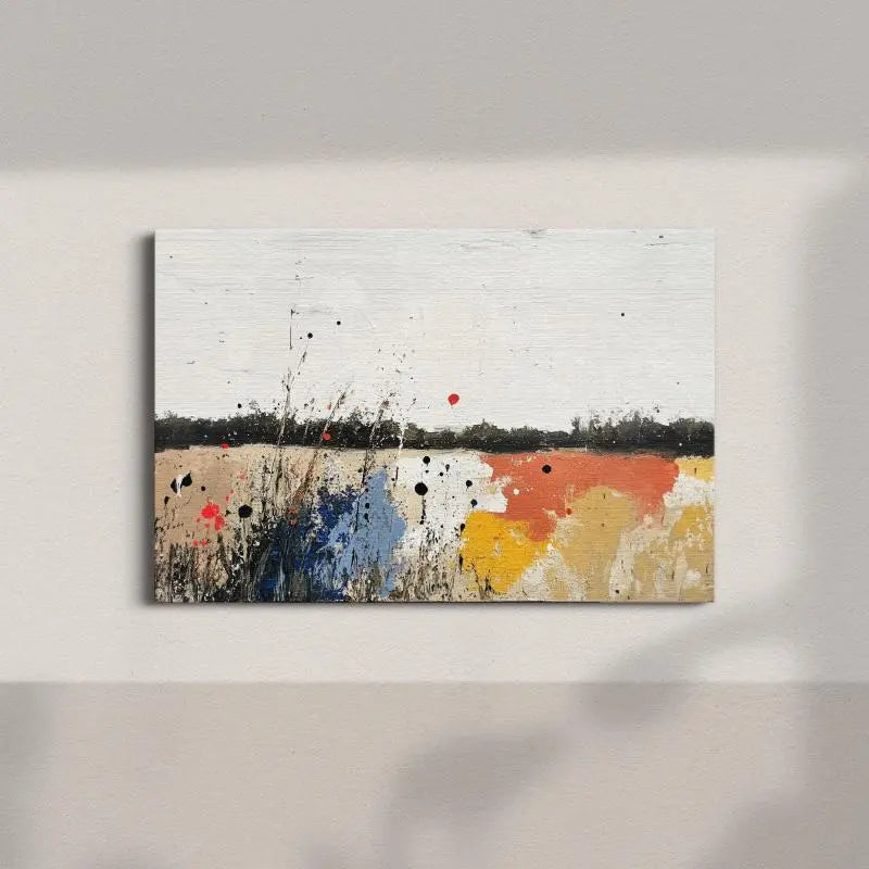 Abstract Colorful Field Canvas Print - Modern Rustic Landscape Wall Art for Vibrant Home Decor June Wall Art