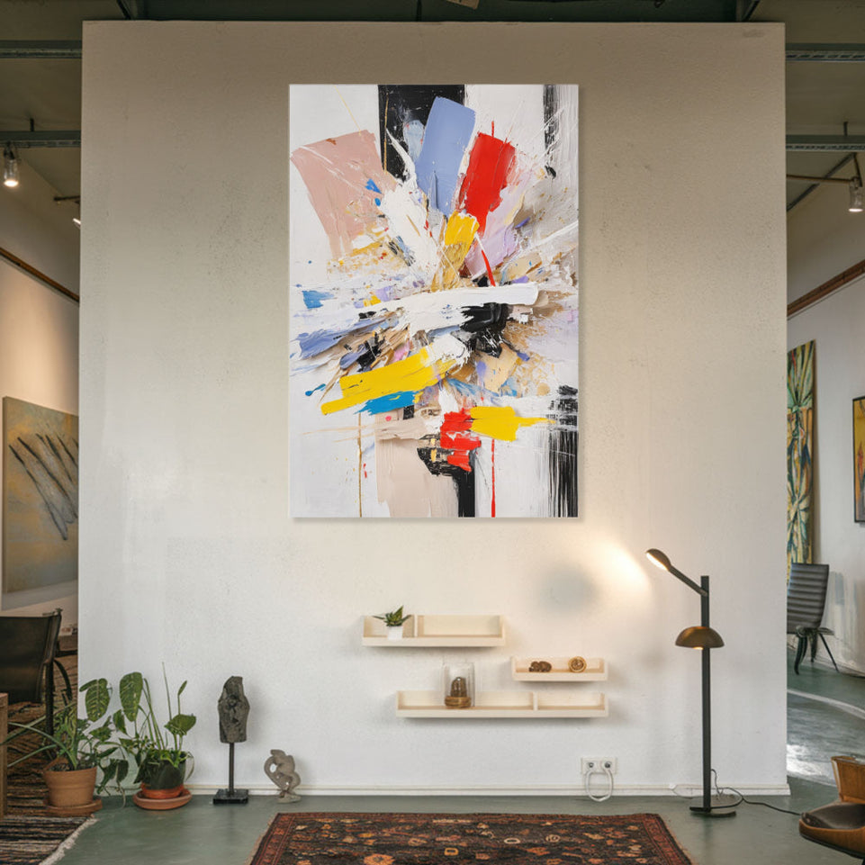 Abstract Expressionist Burst of Colors Canvas Art June Wall Art