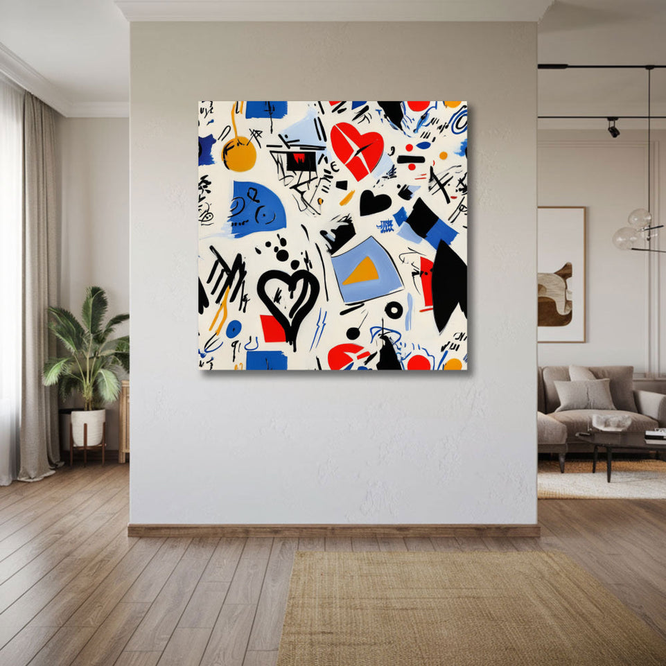 Abstract Love Symphony  Canvas Art for Home Decor, Office, and Living Space June Wall Art