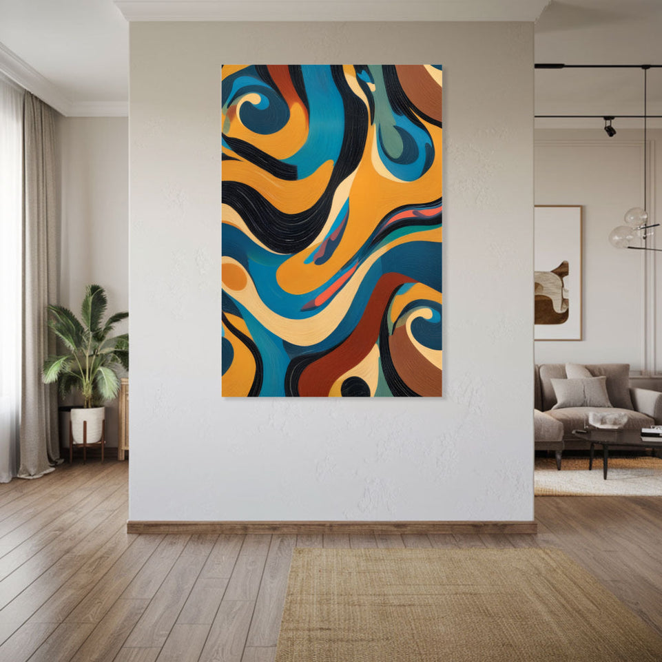 Swirling Depths Abstract Canvas Art Home Decor Wall Art June Wall Art