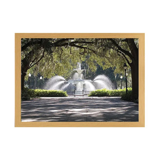 Savannah Fountain Light Up Painting – Scenic Framed Wall Art for Elegant Home Decor June Wall Art