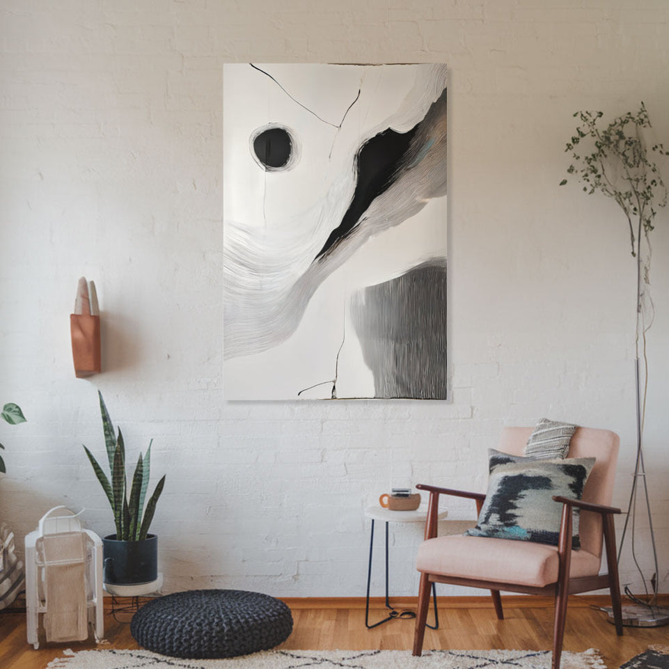 Abstract Monochrome Canvas Art I Modern Wall Decor June Wall Art