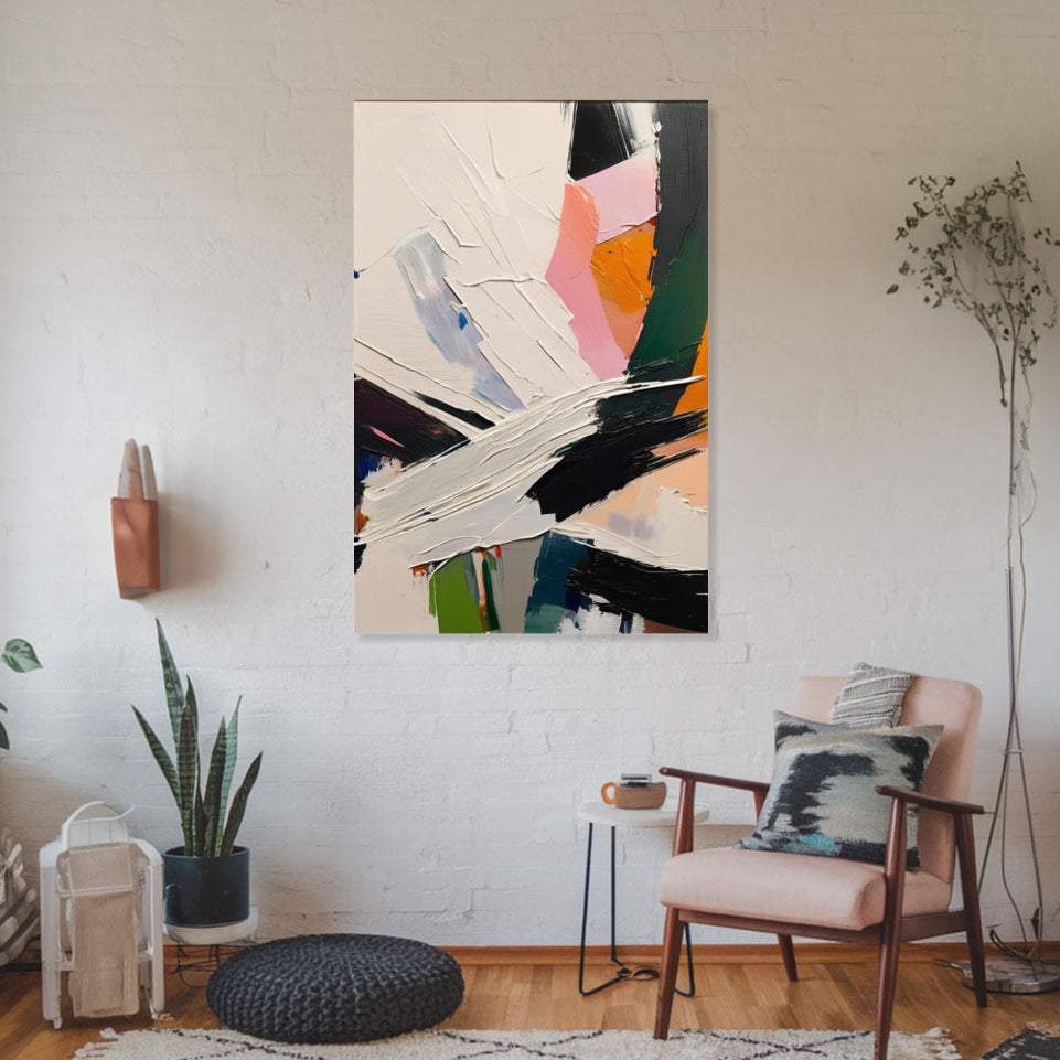 Abstract Symphony of Colors I Hand-Painted Canvas Art June Wall Art