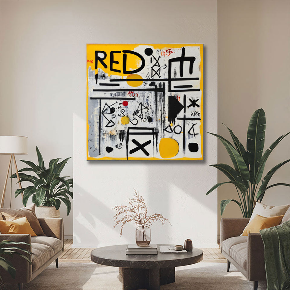 Sunset Symphony in Yellow and Black Abstract Canvas Art for Home Decor June Wall Art