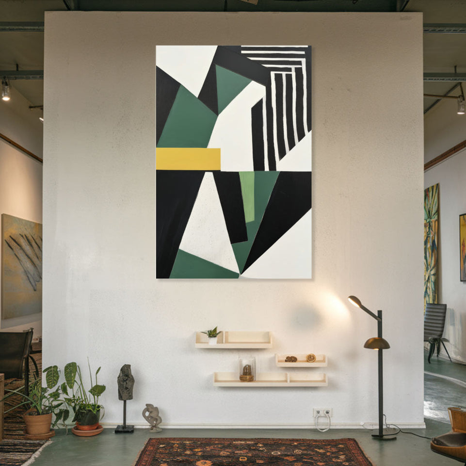 Modern Geometric Abstract Art  Canvas Wall Decor June Wall Art