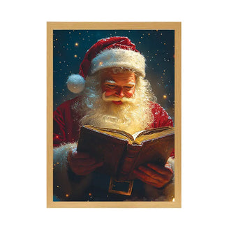 Magical Santa Reading: Festive Light-Up Christmas Wall Art for Holiday Decor June Wall Art