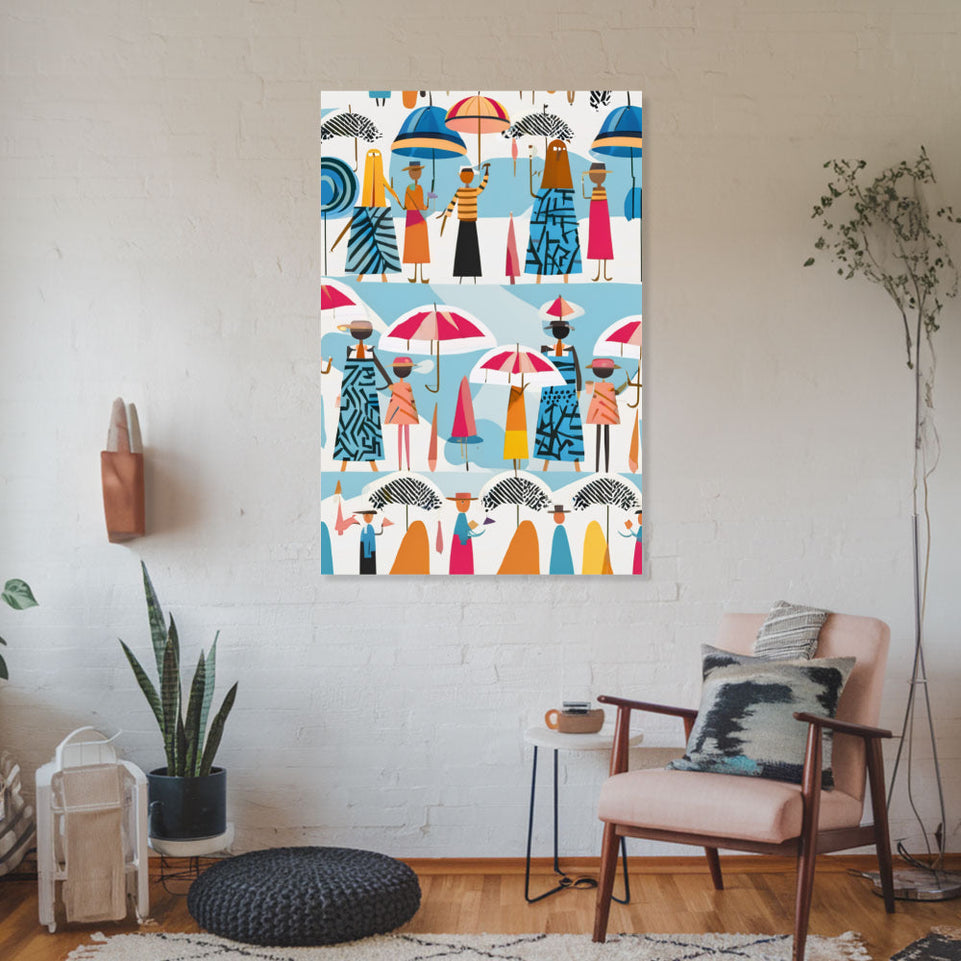 Rainy Day Parade  Modern Art for Home Decor, Wall Art, Nursery Decor, Kids Room, Playroom Decor June Wall Art
