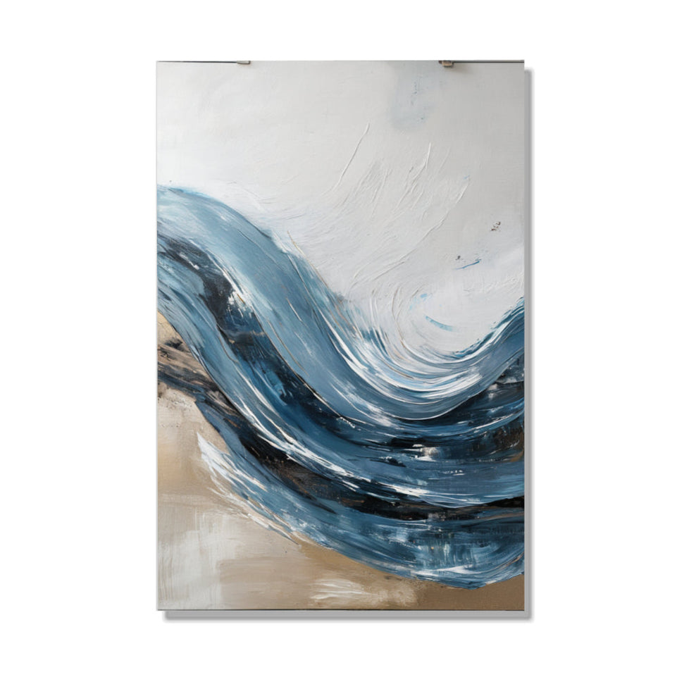 Blue Wave Abstract Art  Hand-Painted Canvas Art  Modern Wall Decor June Wall Art