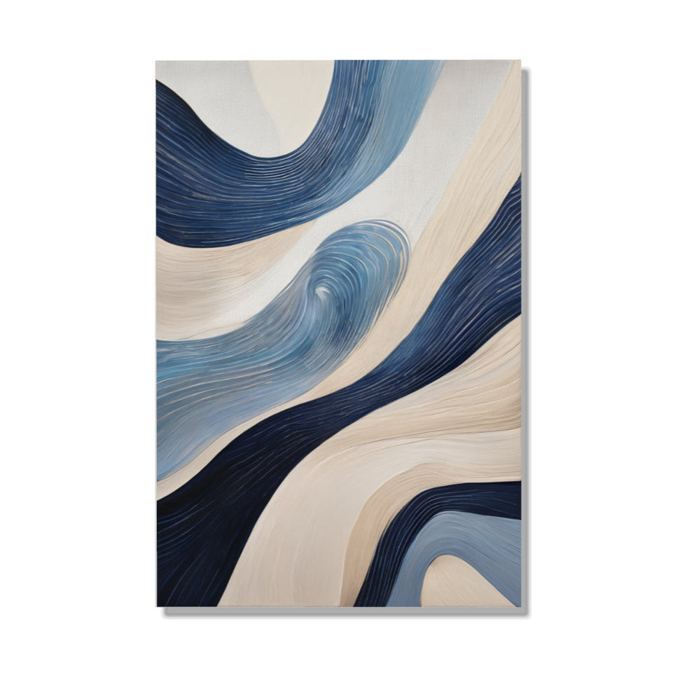 Blue Waves Abstract Art Canvas Wall Decor June Wall Art