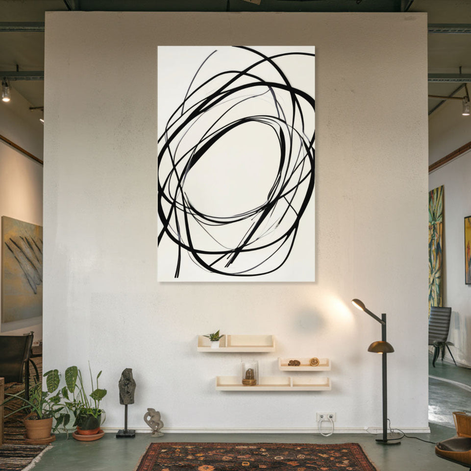 Abstract Swirls in Monochrome I Wall Art June Wall Art