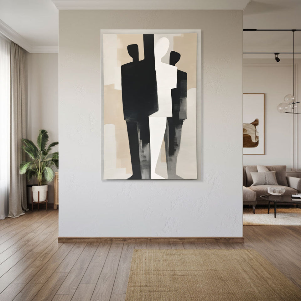 Silhouettes in Harmony  Modern Abstract Art for Home Decor June Wall Art