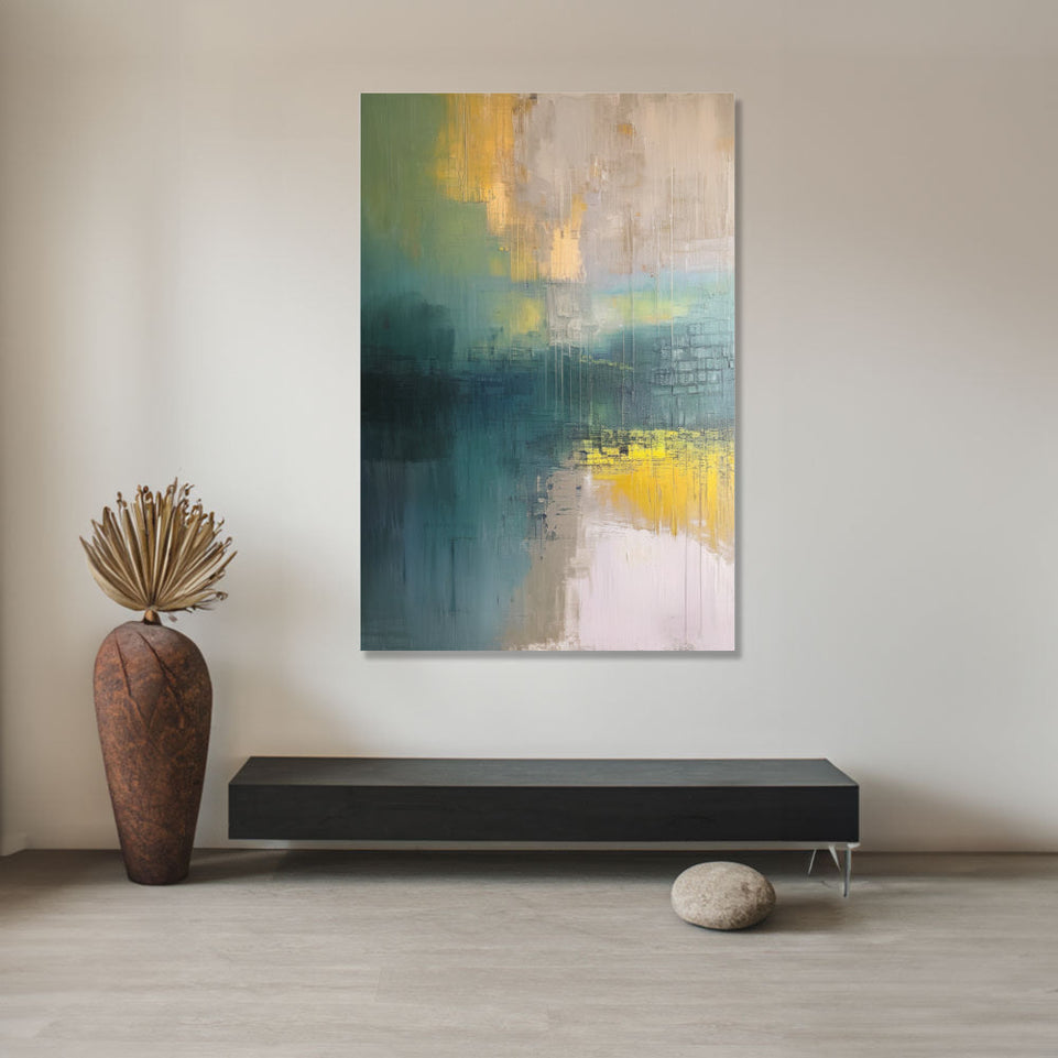 Abstract Reflections I Vibrant Abstract Art for Home Decor June Wall Art