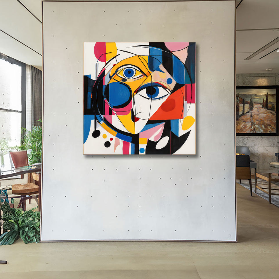 Abstract Face in Colors  Canvas Art June Wall Art