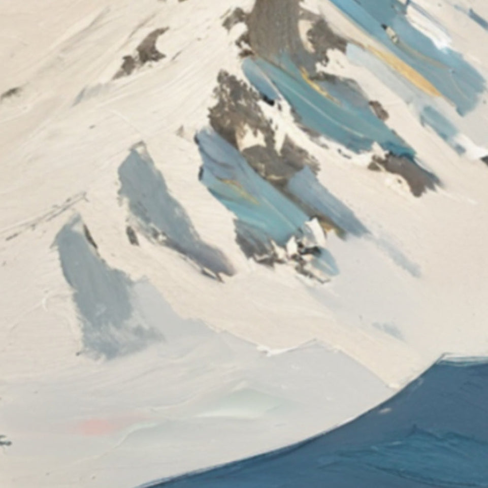 Snowy Mountain Summit  Canvas Art June Wall Art