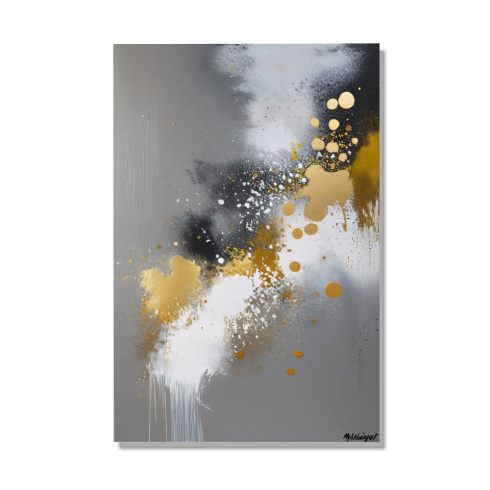Golden Whispers of Abstract Art  Modern Wall Decor June Wall Art