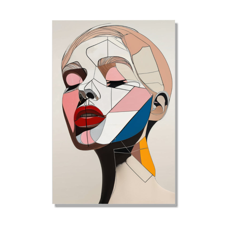 Modern Abstract Face Art  Contemporary Wall Decor June Wall Art