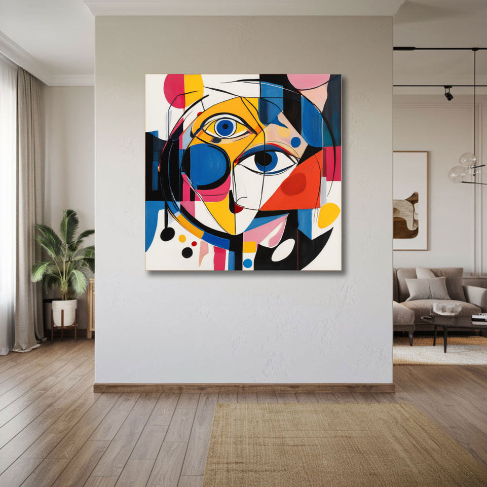 Abstract Face in Colors  Canvas Art June Wall Art