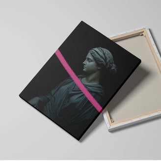Helena - Modern Minimalist Roman Statue Wall Art with Color Accent - Canvas Print June Wall Art
