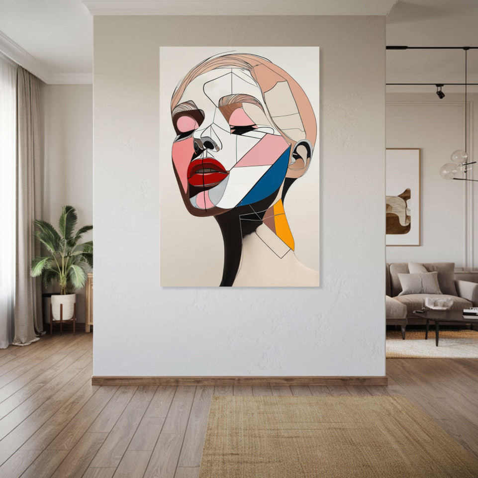 Modern Abstract Face Art  Contemporary Wall Decor June Wall Art