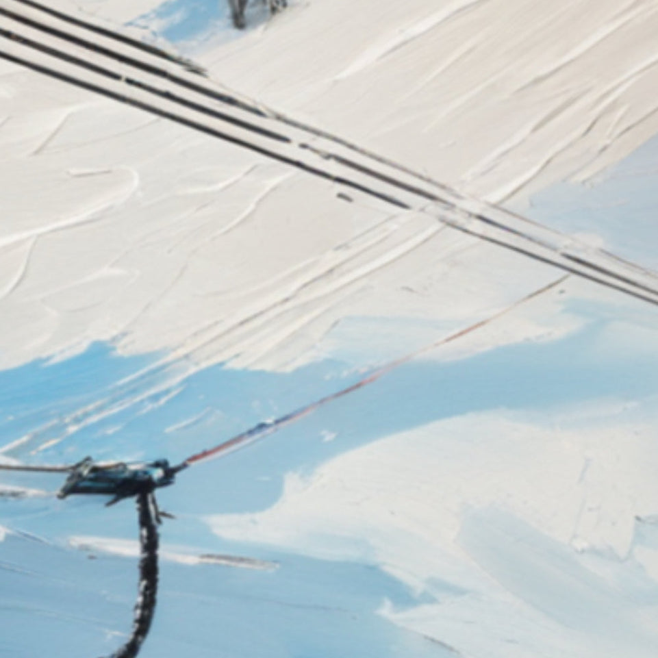 Winter Ski Slope Adventure I Vibrant Mountain Scene June Wall Art