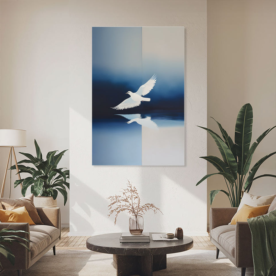 White Dove in Flight  Modern Art for Home Decor June Wall Art