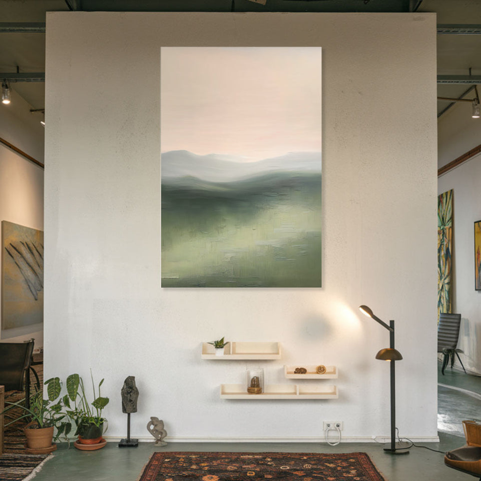 Misty Mountains Abstract Landscape Art June Wall Art