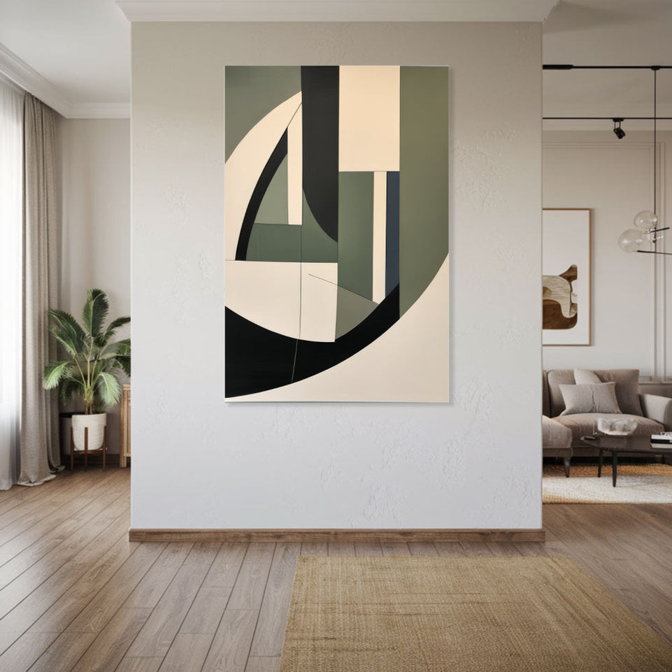Modern Abstract Geometric Art  Canvas Wall Art June Wall Art