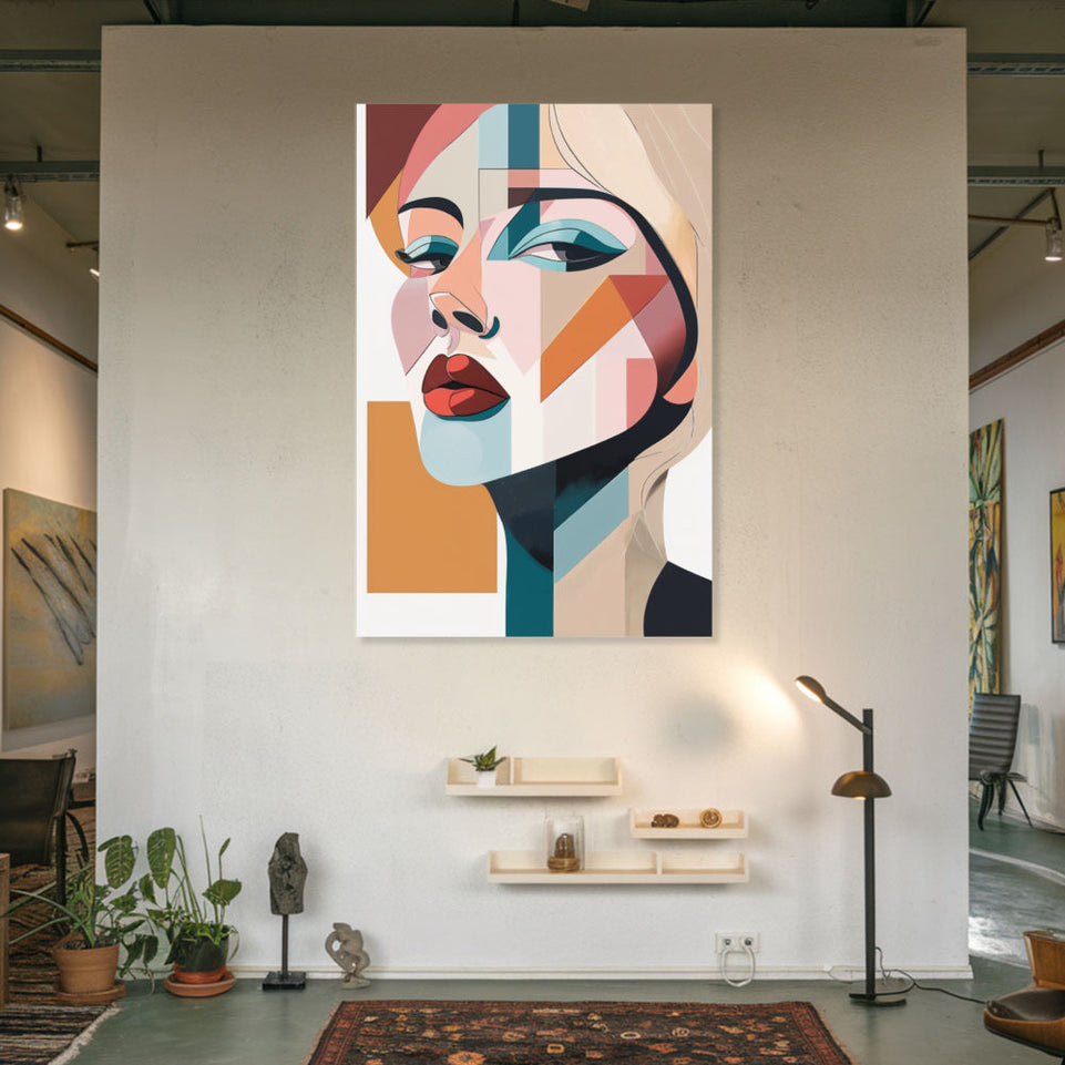 Modern Abstract Face Art Canvas Wall Decor June Wall Art