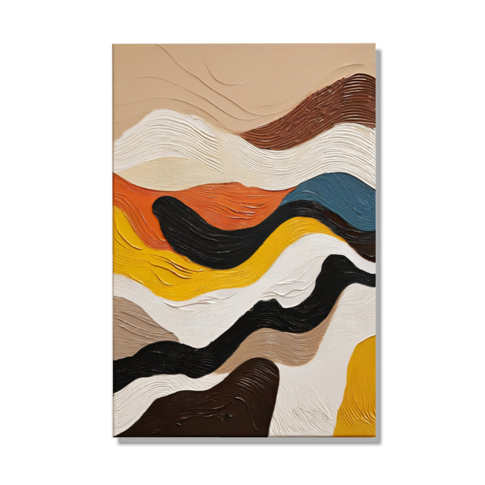 Abstract Waves of Serenity I Hand-Painted Canvas Art June Wall Art