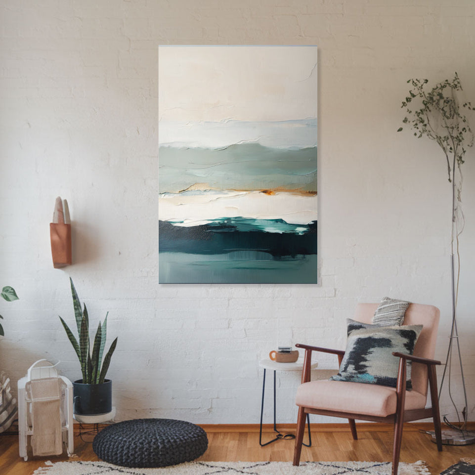 Abstract Seascape I Modern Coastal Wall Art June Wall Art