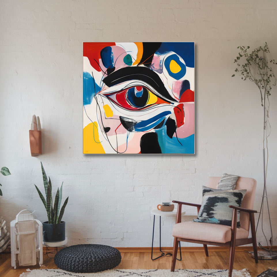Abstract Eye of the Soul I Vibrant Canvas Art for Home Decor June Wall Art