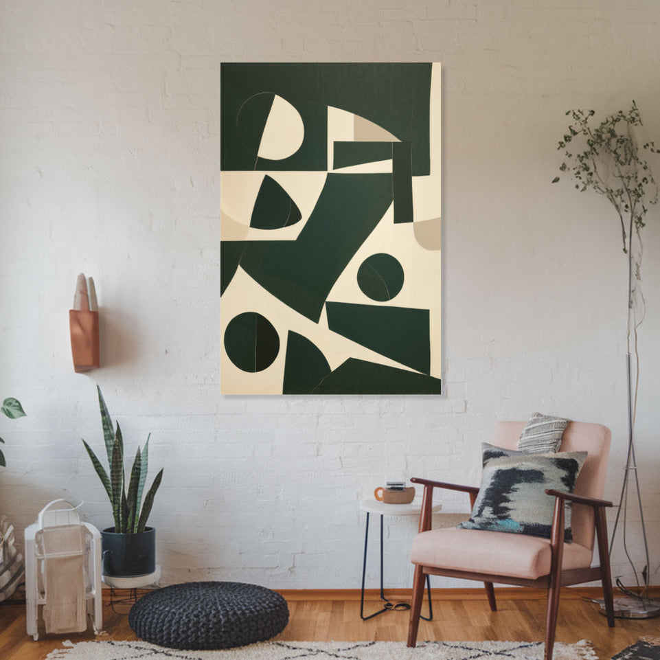 Modern Abstract Geometric Art  Canvas Wall Decor June Wall Art