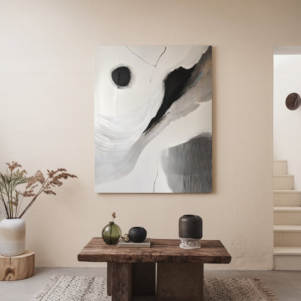 Abstract Monochrome Canvas Art I 24x36 Inches June Wall Art