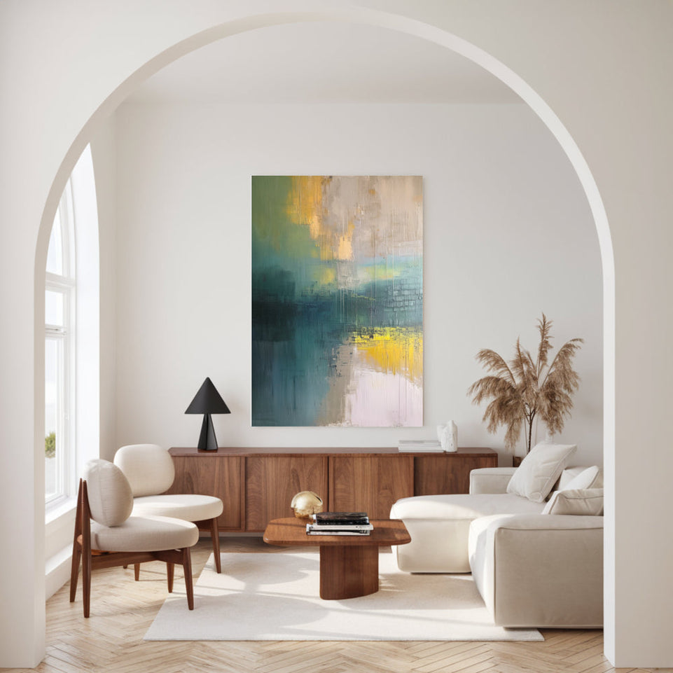 Abstract Reflections I Vibrant Abstract Art for Home Decor June Wall Art
