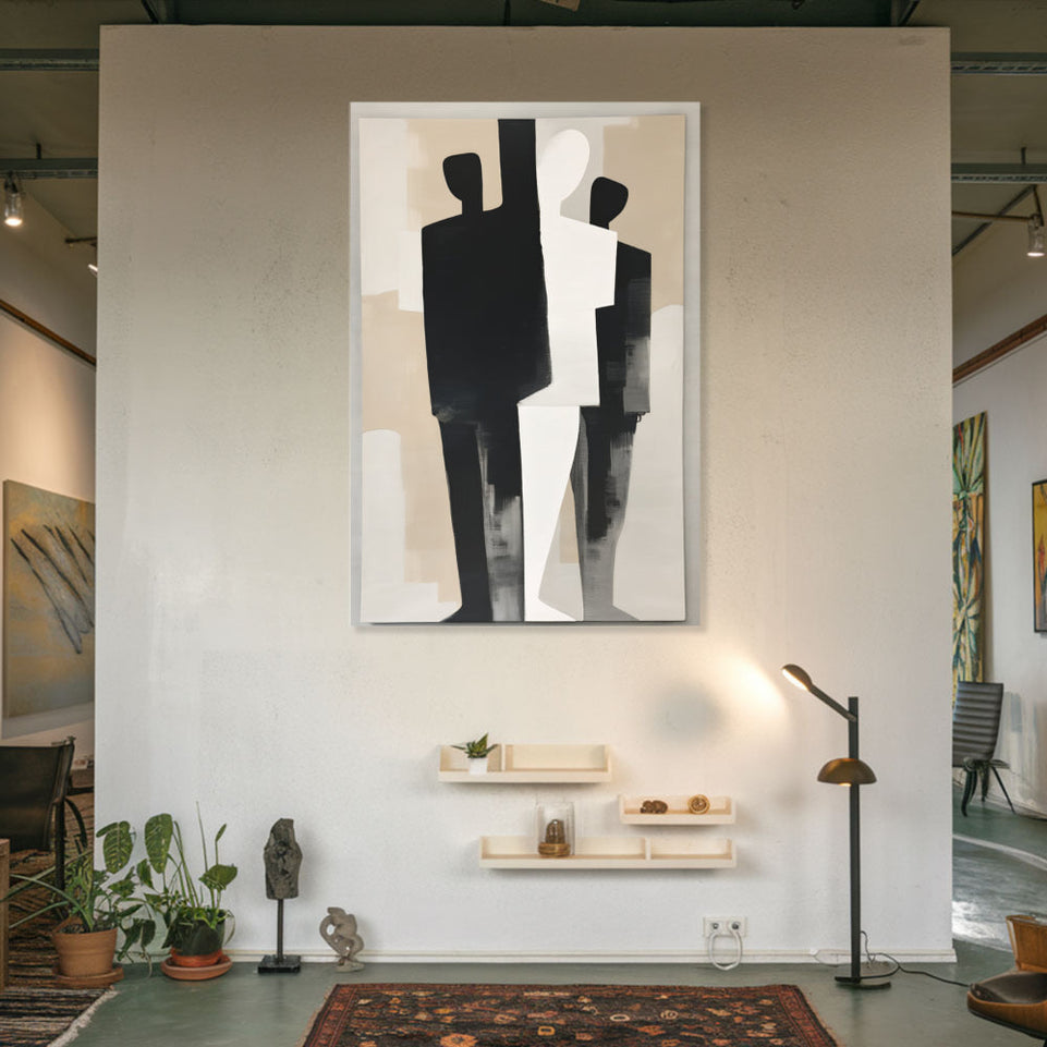 Silhouettes in Harmony  Modern Abstract Art for Home Decor June Wall Art