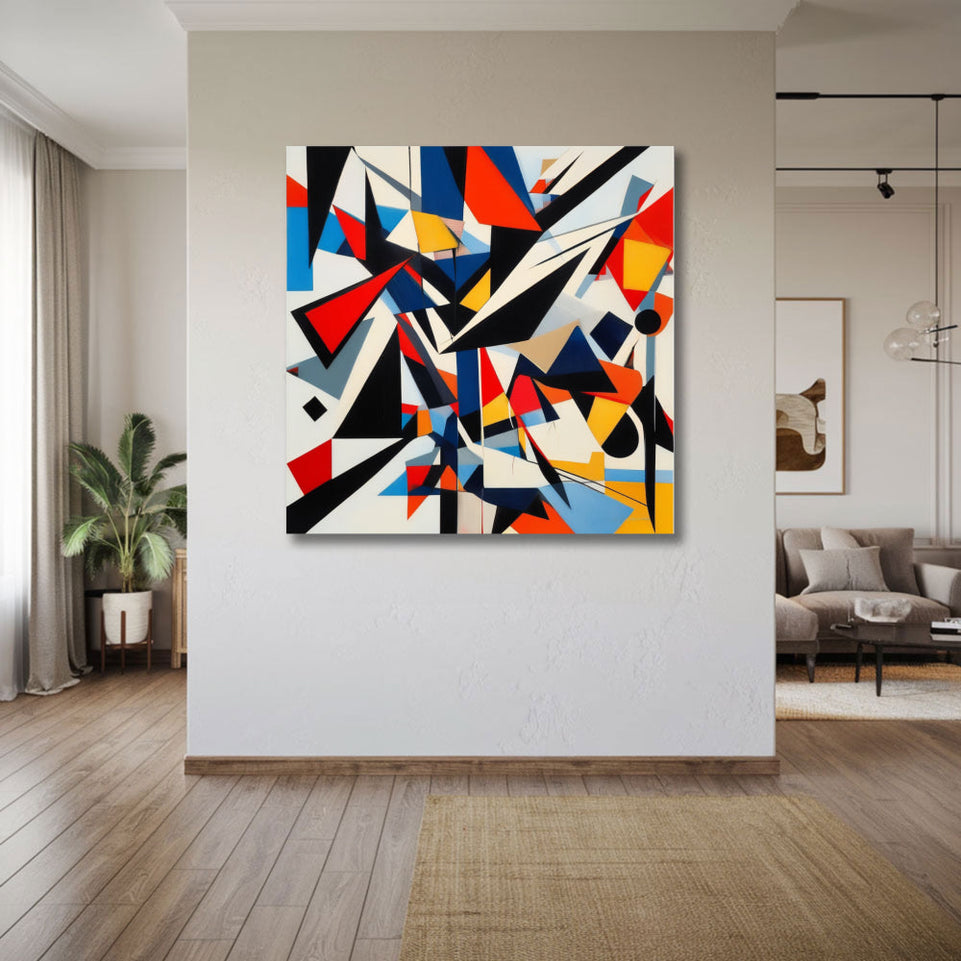 Abstract Geometric Symphony  Canvas Art for Home Decor, Office, and Living Space June Wall Art